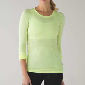Lululemon | Heathered Ray Swiftly Tech Longsleeve Crew size 10 yellow green neon